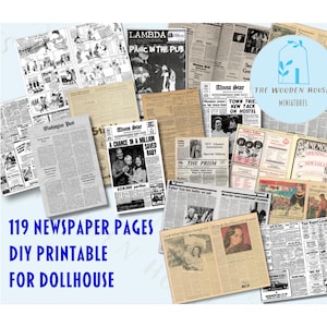 Newspapers Miniature Printables in 12th Scale