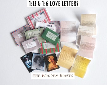 Love Letters Valentines Miniature Printables in 12th Scale for Dollhouse Display