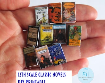 Classic Novels Dollhouse Printable 12th Scale