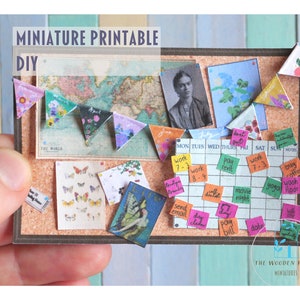 Miniatur Pinnwand und Kalender Printable Kit in den Größen 12 und 6