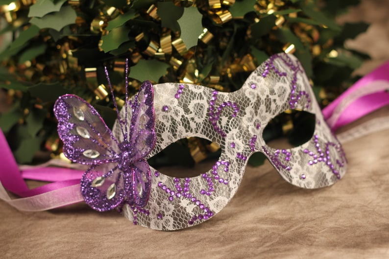 Masquerade Ball Mask Custom Made Rhinestone Butterfly Mask Black