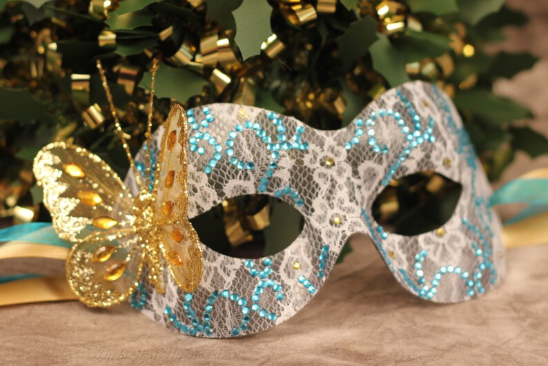 Masquerade Ball Mask Custom Made Rhinestone Butterfly Mask Black