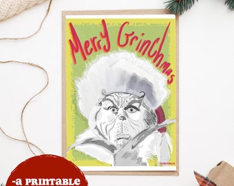 How The Grinch Stole Christmas Inspired Hand Drawn Holiday Christmas Card