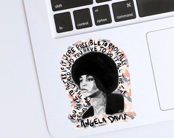 Angela Davis Glossy Vinyl Water Resistant Sticker