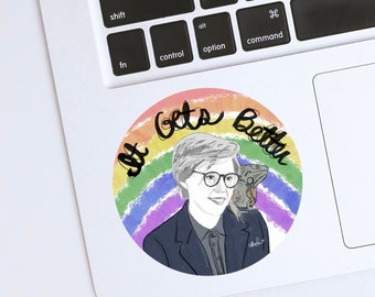 SNL Kate McKinnon It Gets Better Glossy Vinyl Water Resistant Sticker