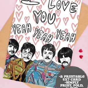 ビートルズ「I Love You Yeah Yeah Yeah」バレンタイン/記念日カード