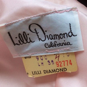 1960s Lilli Diamond Pin-Up Dress / Vintage Pale Pink Dress w/ Sequins & Beads / Bombshell Wiggle Silk Chiffon Dress / New w/ Tags image 5