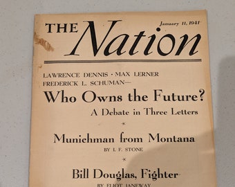 The Nation Magazine January 11, 1941 WWII World War 2 I.F. Stone ++