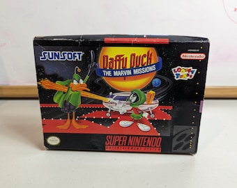 SNES Sunsoft Daffy Duck The Marvin Missions Game BOX ONLY