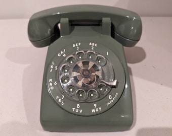 Téléphone vintage Bell System Western électrique vert - Composez le 911 - Bleu sarcelle en bon état