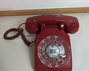 Téléphone Bell System Western électrique rouge cerise vintage - Composez le 911 - Rouge cerise foncé - 500DM