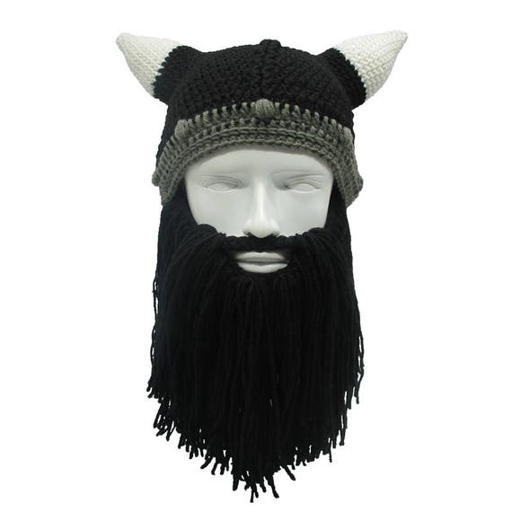 Men Winter Warm Viking Beard Beanie Face Mask Crochet Ski Cosplay Prop Caps Hats