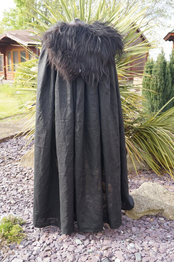 60/" Dire Wolf Sansa Stark Cape with Faux Fur Collar Thrones Cosplay Fancy Dress