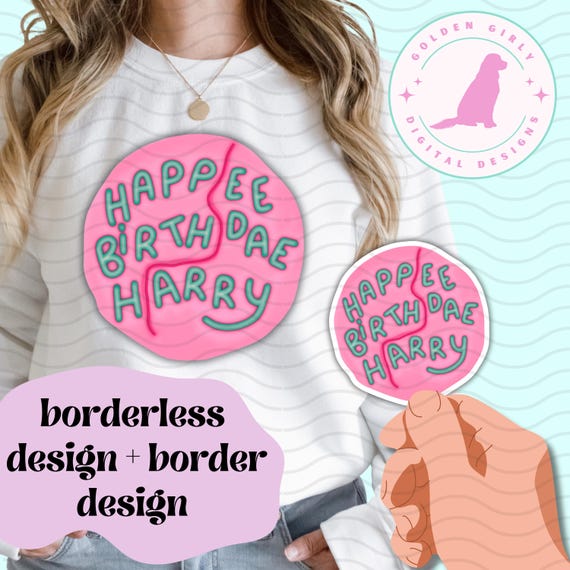 Happee Birthdae Harry pink cake sticker png, Harry Potter cake sticker, Harry Potter cake png, kindle png, bookish png, Happee Birthdae png