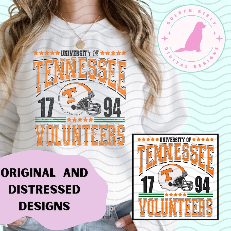 Tennessee fotboll png, UT fotboll png, Vols png, Tennessee Vols png, TN fotboll png, sublimering png, Vintage Tennessee fotboll png bild 1
