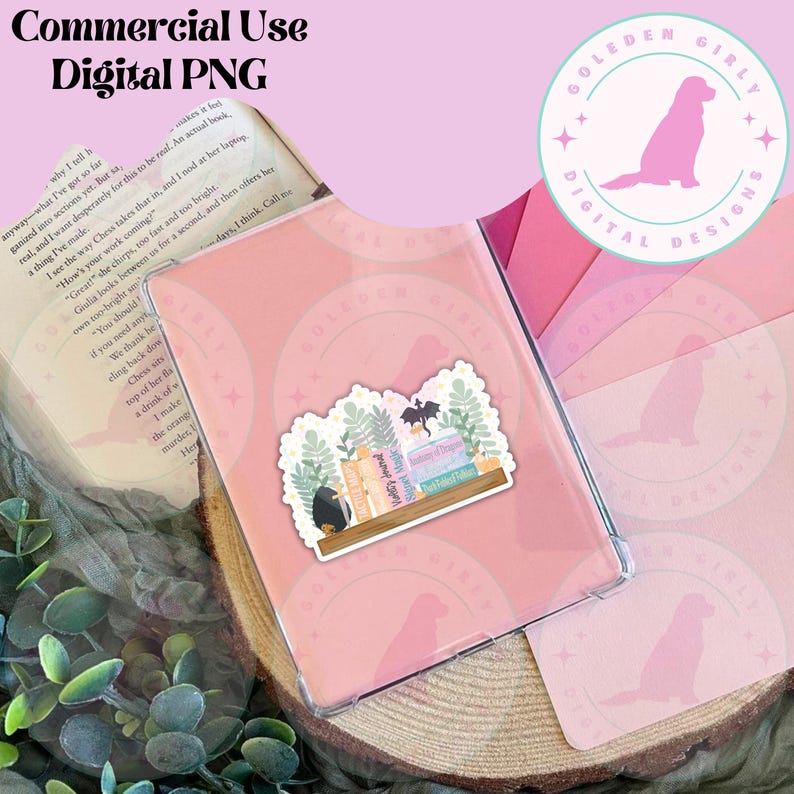 Fourth Wing Bookshelf PNG, Dragon Sticker, Booktok (Digital Download) image 4