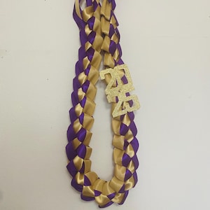 Purple & Gold Graduation ribbon leis