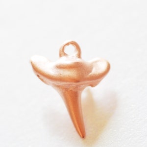 Matte Pink Rose Vermeil Gold Shark Tooth- Small Vermeil Shark Tooth, Rose Gold Shark Tooth, 18k gold over Sterling Silver Shark Tooth 94