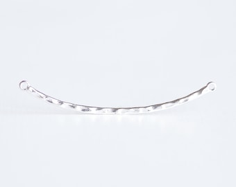Sterling Silver dun mager gehamerd Bar Connector-925 zilver gehamerd Bar Connector Link Spacer, zilveren boog, gebogen Bar Connector, 295