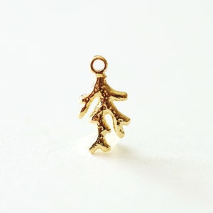 Tiny Coral Branch Charm Sterling Silver, 925 Sterling Silver Charms, Coral Reef Charm, Barrier Reef Charm, snorkeling charm, sea life, 579