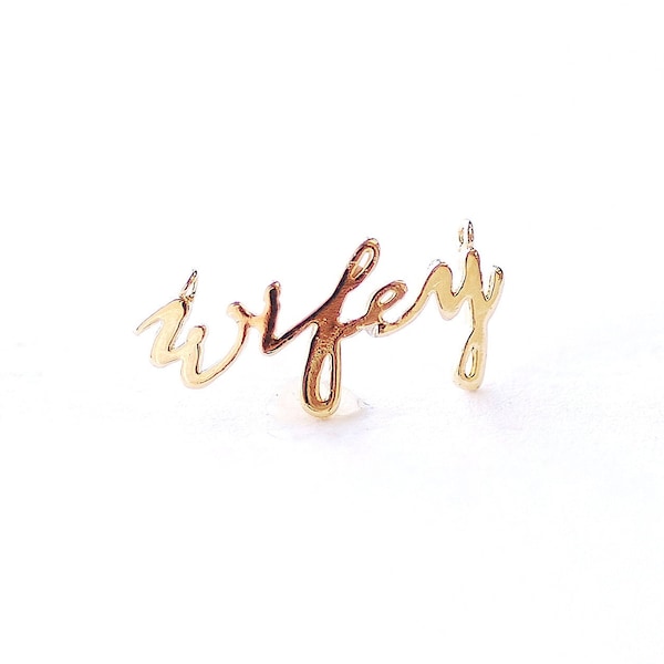 Wifey Charm Connector - Vermeil 18k gold plated 925 sterling silver, Wife Charm, Bride Marriage Wedding Engagement Honeymoon Charm, 488