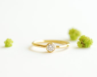 14k Gold Filled Solitaire Stacking Ring- 14kgf Ring, Gold Layering Ring, Solitaire Ring, Cubic Zirconia Ring, Midi Ring, Dainty Ring [11]