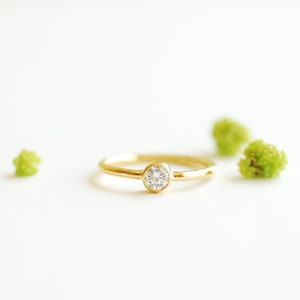 14k Gold Filled Solitaire Stacking Ring- 14kgf Ring, Gold Layering Ring, Solitaire Ring, Cubic Zirconia Ring, Midi Ring, Dainty Ring [11]