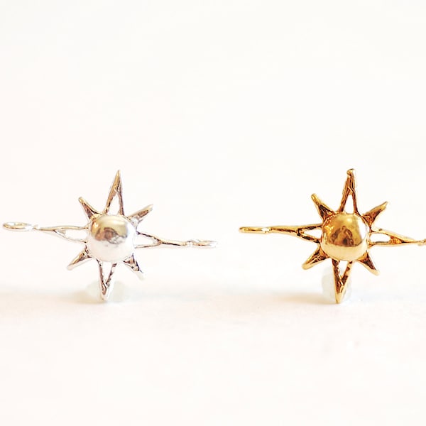 Star CONNECTOR Charm- Choisissez l’argent sterling 925, l’or vermeil, l’or rose, le charme north star, le charme sun, le charme Polaris, le lien, l’espaceur, 441