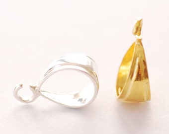 Enganche grande de plata de ley 925 o oro vermeil, enganche para collar, anillos de salto, enganche con soporte para dijes de bucle abierto, fabricación de joyas