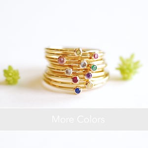 Birthstone Stacking Ring/ Minimal Ring/ Custom Ring/ Birthstone Jewelry/ 14k Gold Filled Ring/ Midi Ring/ Everyday Ring/ Birthstone Ring
