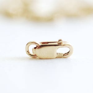 5pcs 8x4mm Lobster Clasp - 14k Rose Gold Filled, Sterling Silver, 14k Gold Filled lobster clasp with attached open ring, 14k gf, 14k rgf