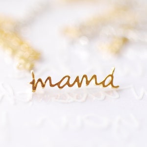 Mama Charm Pendant Vermeil gold or Sterling Silver Mamma Mama Charm Connector Link Necklace momma bear motherhood Name Initial Charm 576