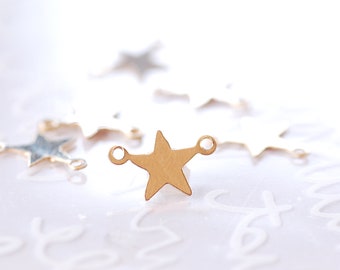 2pcs 14k gold filled Sterling Silver Star Connector Link Star Blank Sideways Stamping 1/20 14kt GF Charms Findings Wholesale Bulk Supply