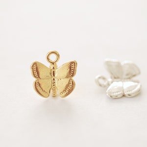 Vermeil Gold or 925 Sterling Silver Butterfly Drop Charm Pendant Wholesale Bulk Necklace Charm Bracelet Charm DIY Jewelry [J353]
