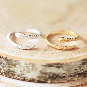 Snake Ring - COIL SNAKE Ring, snake jewelry, snake reptile jewelry, Serpent Ring, Sterling Silver or Gold SNAKE Ring, Adjustable Ring [596]