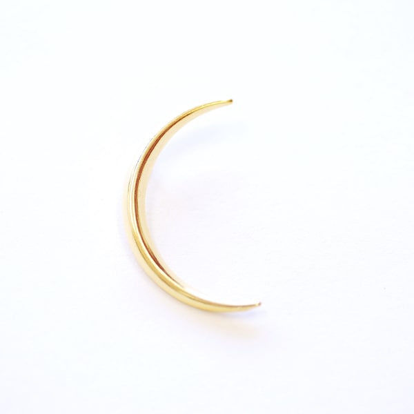 Thin Slender Moon Pendant Charm - Vermeil 18k gold plated 925 sterling silver, Gold or silver Half moon Waning Moon Crescent Moon [543]