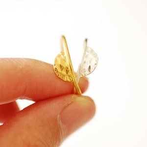 Hammered Half Circle Ring 925 Sterling Silver or Vermeil 18k Gold Hammered Moon Ring Band Stacking Ring Shield Ring Half moon Ring [555]