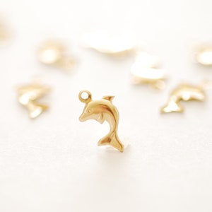 Wholesale 14k Gold Filled Dolphin Charm l Gold Filled Sea Marine Life Charms Permanent Jewelry