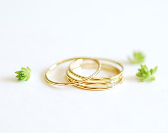 14k Gold Filled Minimalist Stacking Ring- Everyday 14k yellow gold fill thin knuckle ring, midi ring,thin ring band,delicate dainty ring [1]