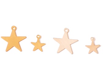 14k gold filled or Sterling Silver Flat Star Charm Pendant 8mm 14mm VermeilSupplies Wholesale Charm DIY Jewelry Making