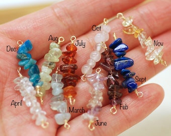 14k Gold Filled Stone Connector - Permanent Jewelry Gold Filled Sterling Silver Birthstone Connectors Gemstone Beads Apatite Stones