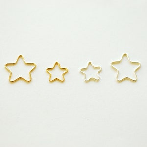 14k gold filled, 14k rose gold filled, or sterling silver Open Star Wire, Star connector link spacer, Star Jump Rings, 20 gauge wire, E151