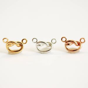 Love Knot Connector Charm- 22k Gold Plated over Sterling Silver, Rose Gold, Vermeil Gold Love Knot, Infinity Charm, Forever Charm, 378