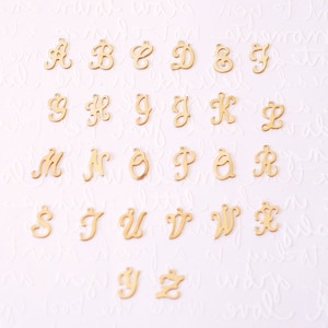 14k oro lleno o plata esterlina cursive carta carta carta alfabeto encanto alfabeto completo añadir en encanto hallazgos de joyería a granel al por mayor