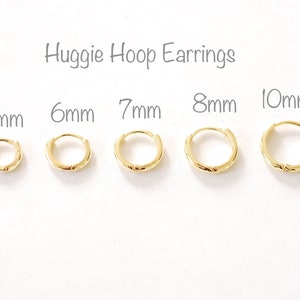 1 PAIR Gold Huggie Hoop Earrings Gold Sterling Silver Conch Hoop Cartilage Hoop Helix Hoop Tragus Hoop Dainty Hoop Earrings Thin Huggie Hoop