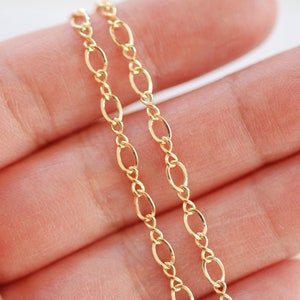 Wholesale Flat 3mm Figure Eight 8 Gold Filled Chain l Permanent Jewelry Twisted Infinity Link Chain Unfinished chain