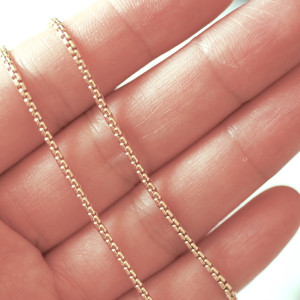 14k Gold Filled 1.75mm Width Round Venetian Box Chain - Chain by foot Jewelry making Gold Filled Sterling Silver Venetian Chain Bulk Chain