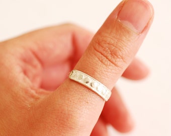 Månfasring 925 sterlingsilver eller 18k guld stapelring Månfaser Luna-ring Himmelsring Månring Stjärnteckenring Månfasring