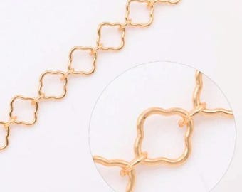 4mm x 4mm Flower Link Chain 14k Gold Filled 925 Sterling Silver, Permanent Jewelry Flower Chain Wholesale Unfinished Chain [FAN-02 ]