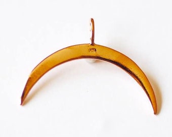 Shiny Vermeil Rose Gold Crescent Moon Charm Pendant, 18k gold plated Sterling Silver, Half Moon Charm, Rose Gold Double Horn Pendant, 224